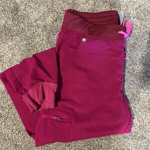 Figs Women's Scrub Jogger Pants in Dark Magenta